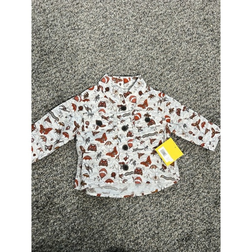 Banana Republic Baby Organic Cotton Adventure Print Button Down Shirt 3-6 Months